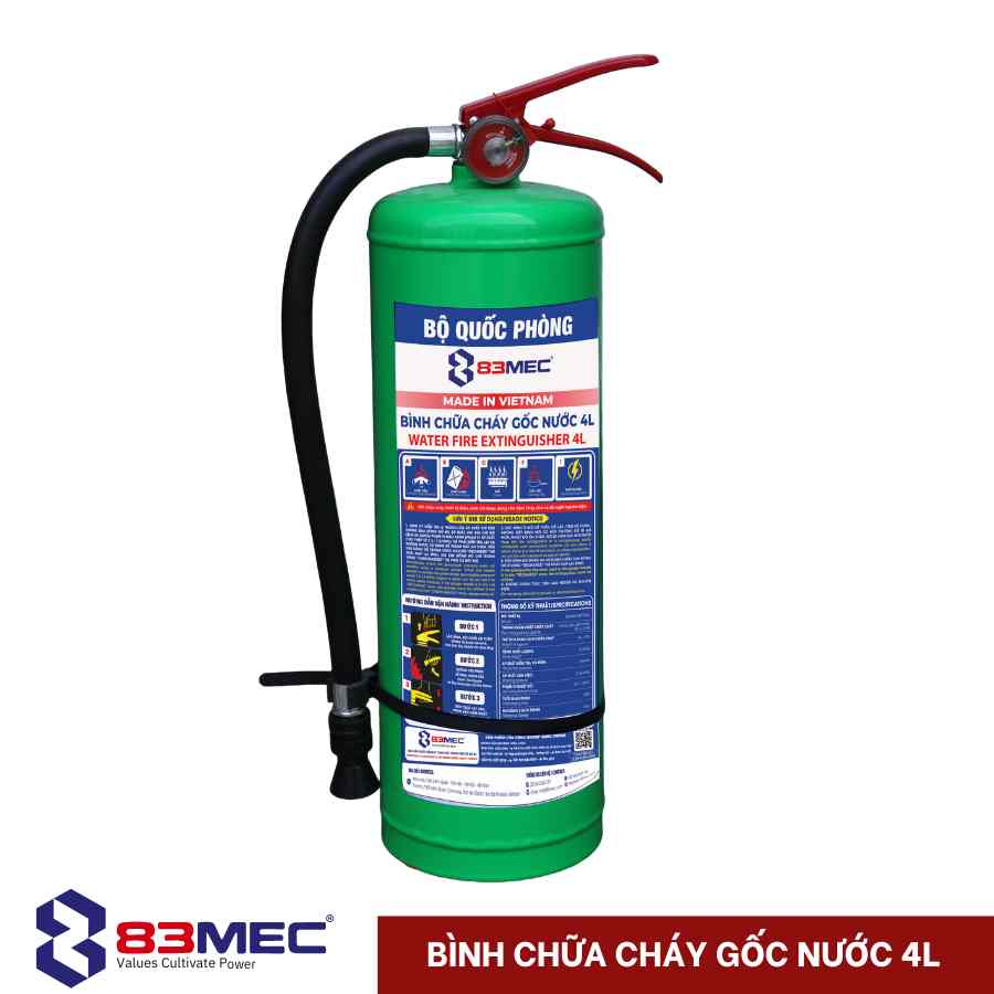 Bình Chữa Cháy Gốc Nước 4L & 6L - 83MEC - Bộ Quốc Phòng